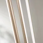 Lustre com 8 Luzes LED em Metal Pintado Dourado e Cabos Ajustáveis - Laranja Viadurini