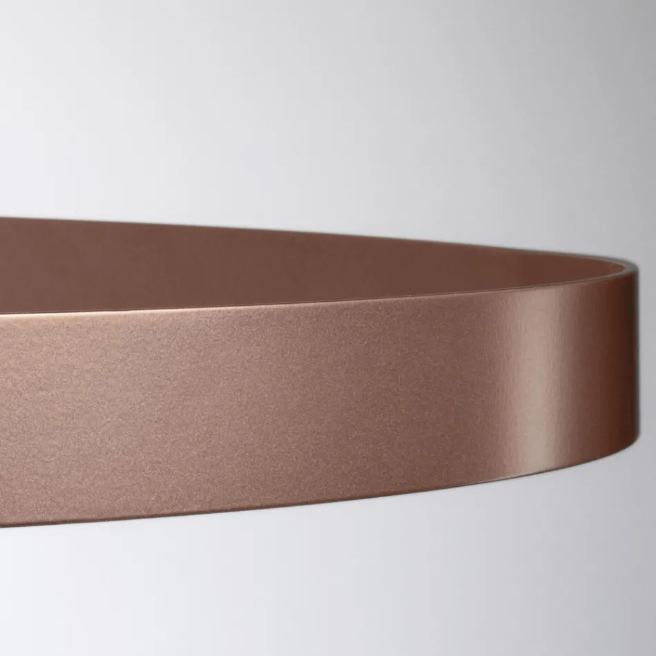 Lustre com Corpo de Vidro e 3 Círculos de Alumínio - Clara Viadurini