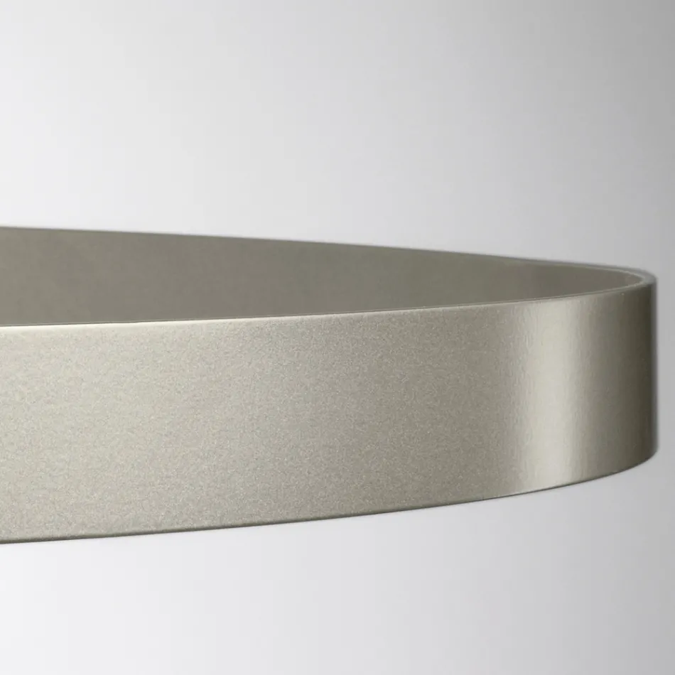 Lustre com Corpo de Vidro e 6 Círculos de Alumínio - Clara Viadurini