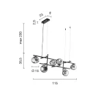 Lustre com LED em Metal Pintado Dourado e Vidro Soprado - Ailanto Viadurini