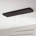 Lustre com Luzes LED Horizontais em Metal e Cabos Ajustáveis - Laranja Viadurini