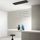 Lustre com Luzes LED Horizontais em Metal e Cabos Ajustáveis - Laranja Viadurini