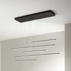 Lustre com Luzes LED Horizontais em Metal e Cabos Ajustáveis - Laranja Viadurini