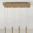 Lustre com armação de metal pintado de ouro e cabos ajustáveis - Birch Viadurini