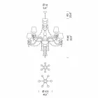 Lustre de 12 luzes em vidro veneziano artesanal, feito na Itália - Milagros Viadurini