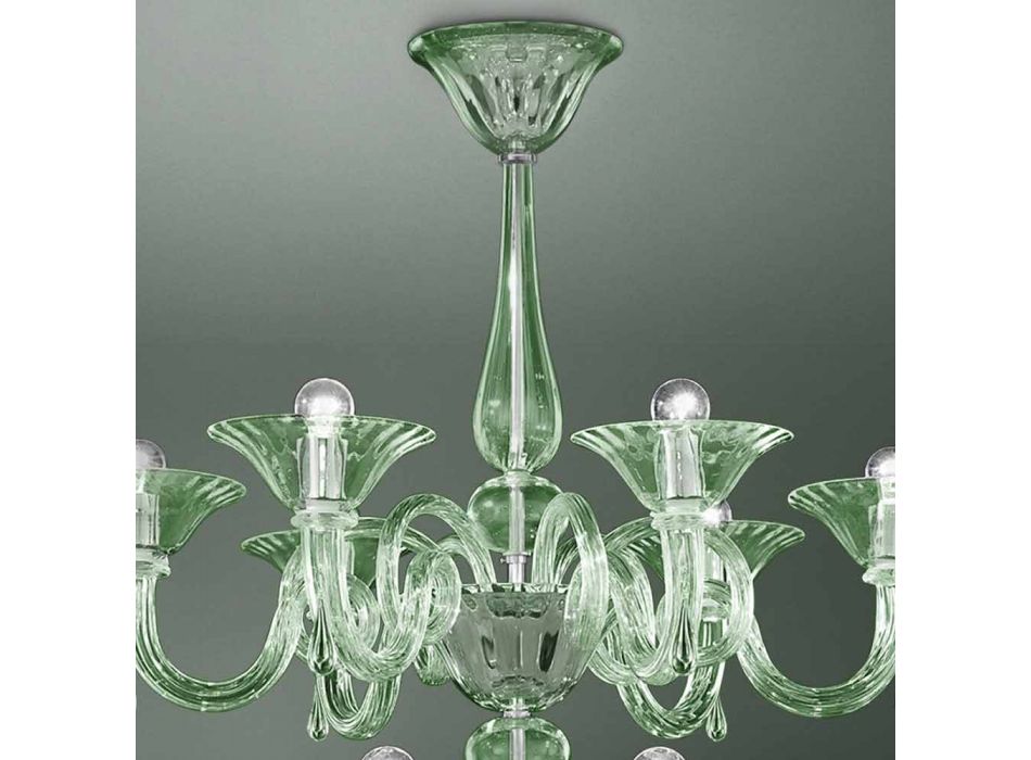 Lustre de vidro veneziano de 18 luzes feito à mão na Itália - Margherita Viadurini