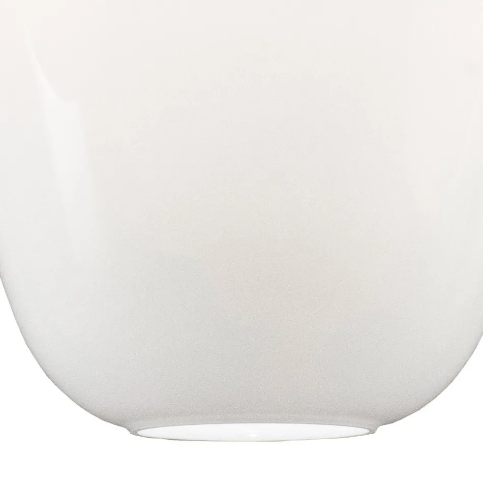 Lustre descentralizado com lâmpadas de vidro pequenas e grandes, fabricado na Itália - Elisia Viadurini