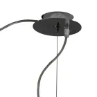 Lustre descentralizado com lâmpadas de vidro pequenas e grandes, fabricado na Itália - Elisia Viadurini