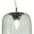 Lustre descentralizado de duas luzes em vidro artesanal, fabricado na Itália - Soffio Viadurini