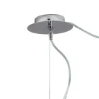 Lustre descentralizado de duas luzes em vidro artesanal, fabricado na Itália - Soffio Viadurini