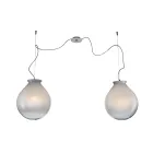 Lustre descentrado em vidro moldado à mão, fabricado na Itália - Iride Viadurini