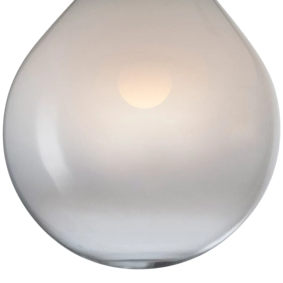 Lustre descentrado em vidro moldado à mão, fabricado na Itália - Iride Viadurini