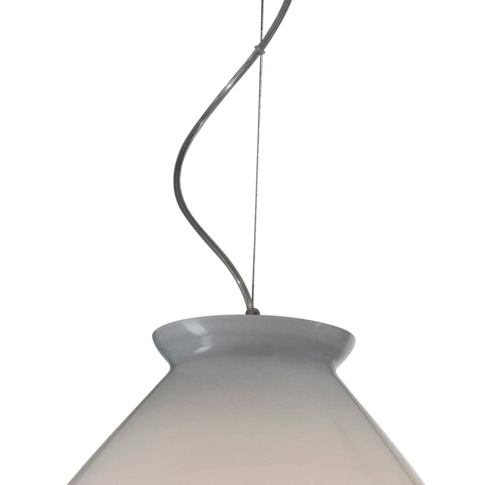 Lustre descentrado em vidro moldado à mão, fabricado na Itália - Iride Viadurini