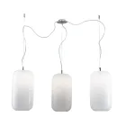 Lustre veneziano descentralizado com três lâmpadas, fabricado na Itália - Soffio Viadurini