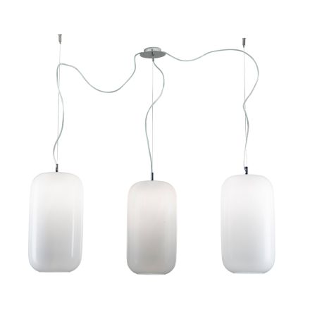 Lustre veneziano descentralizado com três lâmpadas, fabricado na Itália - Soffio Viadurini