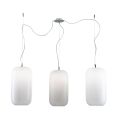Lustre veneziano descentralizado com três lâmpadas, fabricado na Itália - Soffio