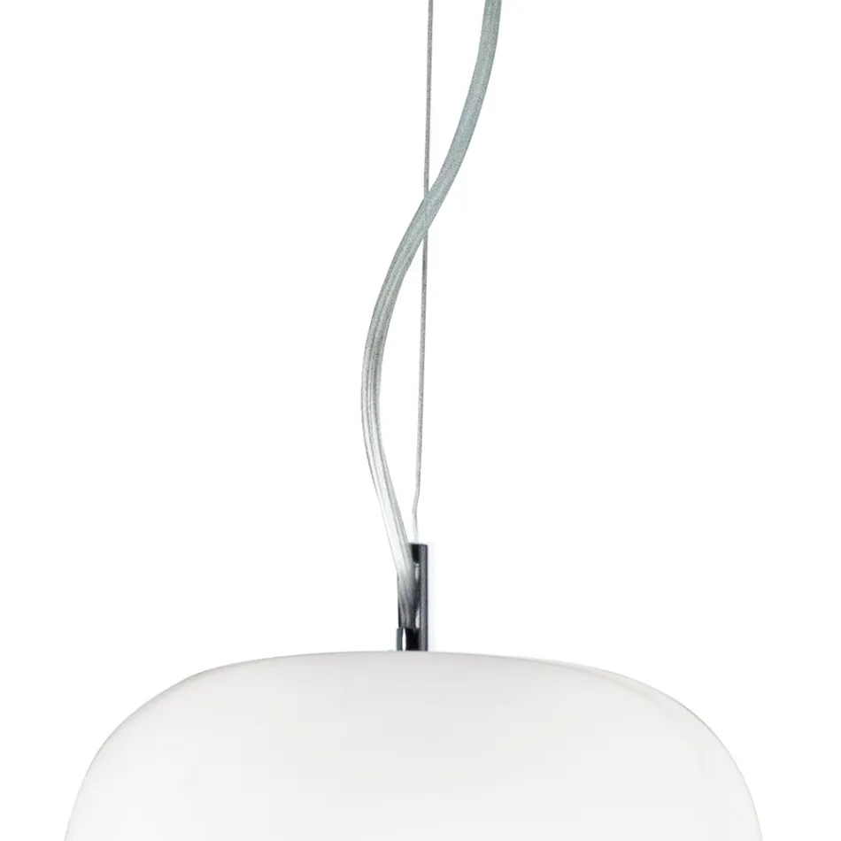 Lustre veneziano descentralizado com três lâmpadas, fabricado na Itália - Soffio Viadurini