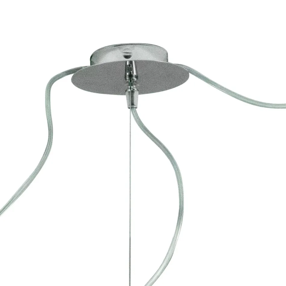 Lustre veneziano descentralizado com três lâmpadas, fabricado na Itália - Soffio Viadurini