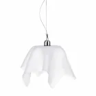 Lustre de cetim branco com cortinas Dafne made in Italy Viadurini