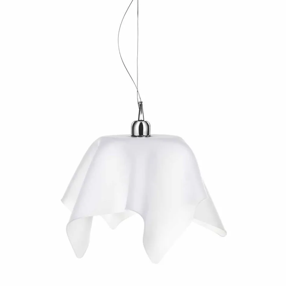 Lustre de cetim branco com cortinas Dafne made in Italy Viadurini