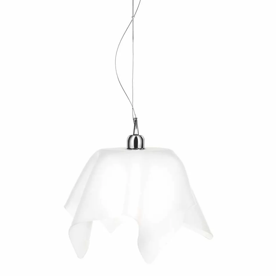 Lustre de cetim branco com cortinas Dafne made in Italy Viadurini