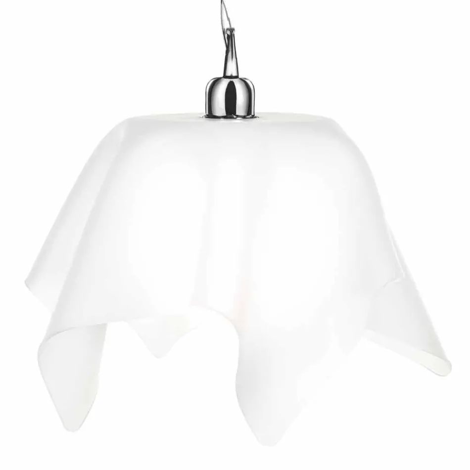 Lustre de cetim branco com cortinas Dafne made in Italy Viadurini