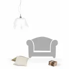 Lustre de cetim branco com cortinas Dafne made in Italy Viadurini