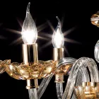 Lustre clássico com 6 luzes em vidro e cristal Belle Viadurini