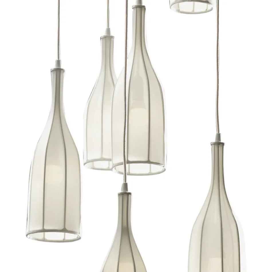 Lustre de design com 6 abajures Grilli Mathusalem made in Italy Viadurini