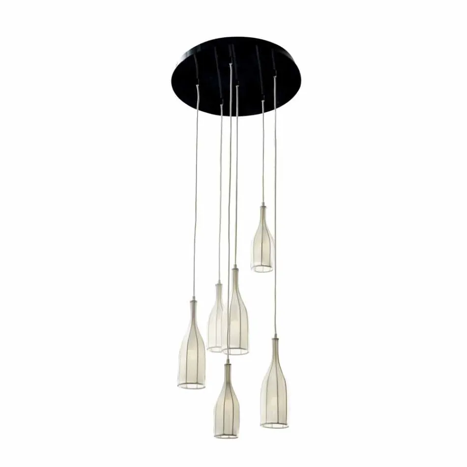 Lustre de design com 6 abajures Grilli Mathusalem made in Italy Viadurini