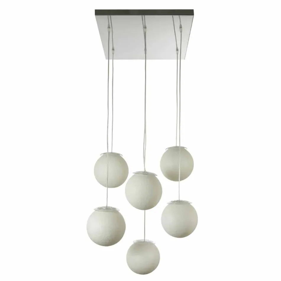 Lustre design moderno In-es.artdesign Sei Lune in nebulite Viadurini