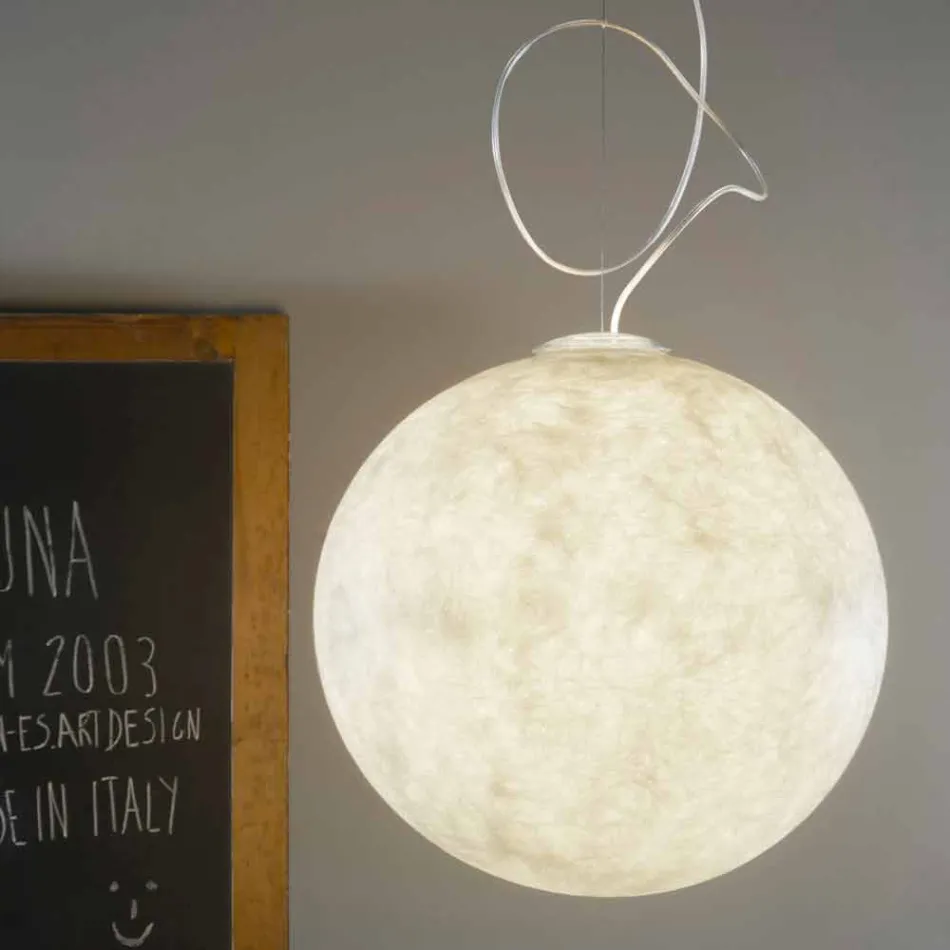 Lustre de design moderno In-es.artdesign Lua branca em nebulite Viadurini