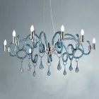 Lustre de 9 luzes feito à mão em vidro veneziano feito na Itália - Bernadette Viadurini