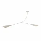 Lustre de aço pintado de branco feito à mão feito na Itália - Elica Viadurini