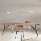 Lustre de aço pintado de branco feito à mão feito na Itália - Elica Viadurini