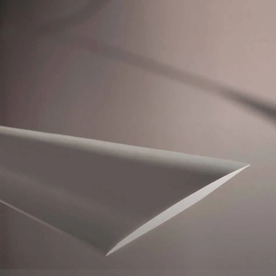 Lustre de aço pintado de branco feito à mão feito na Itália - Elica Viadurini