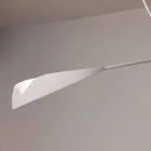 Lustre de aço pintado de branco feito à mão feito na Itália - Elica Viadurini