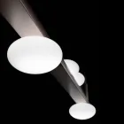 Lustre de alumínio com luz de vidro soprado branco - Alma Viadurini
