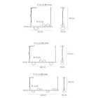 Lustre de alumínio com luz de vidro soprado branco - Alma Viadurini