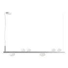 Lustre de alumínio com luz de vidro soprado branco - Alma Viadurini