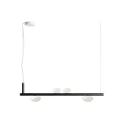 Lustre de alumínio com luz de vidro soprado branco - Alma Viadurini