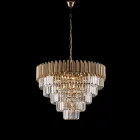 Lustre de ferro dourado com strass, fabricado na Itália, para decoração de interiores - Paris Viadurini