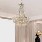 Lustre de ferro e ouro com strass, fabricado na Itália, para decoração de interiores - Baviera Viadurini
