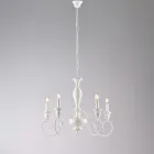 Lustre de madeira e ferro laqueado, fabricado na Itália, para decoração de interiores - Toscana Viadurini