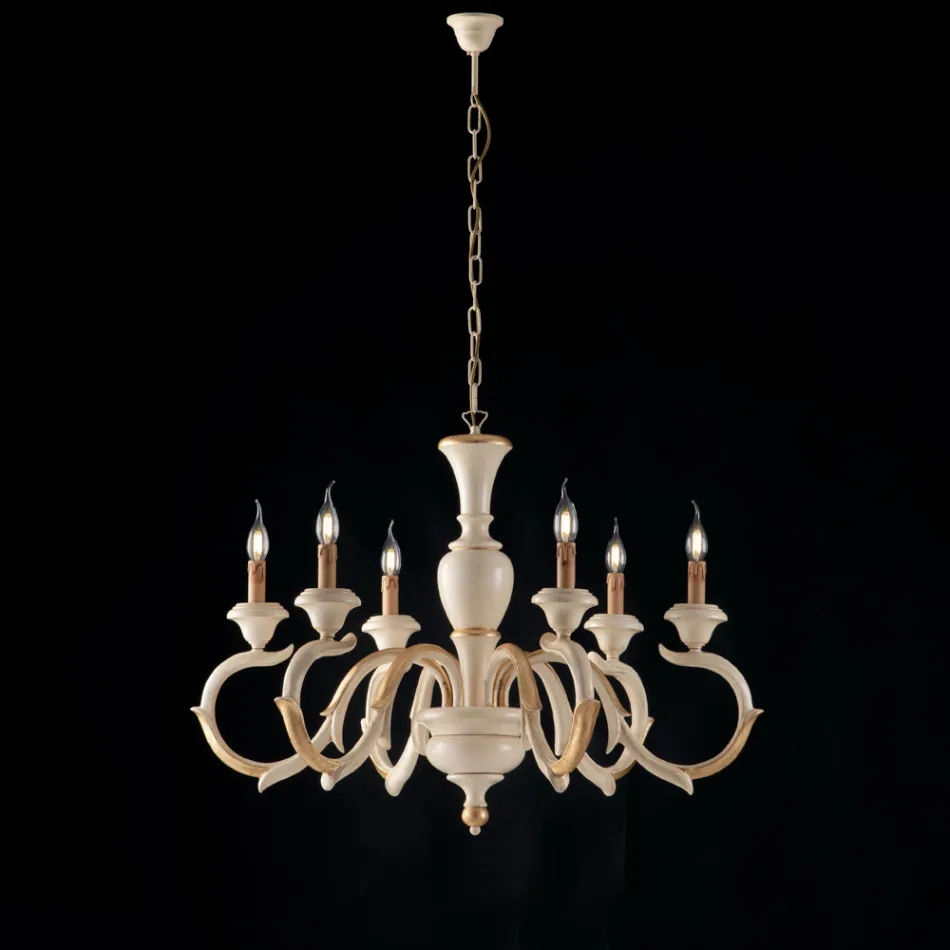 Lustre de madeira fabricado na Itália para decoração de interiores - Florença Viadurini