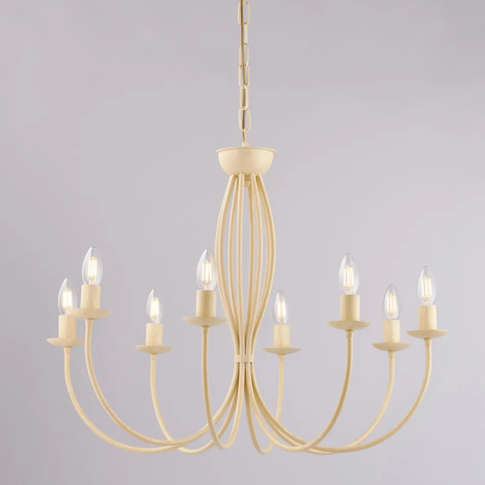 Lustre de metal branco para iluminar espaços sofisticados – Roccia Viadurini