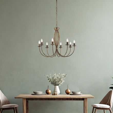 Lustre de metal branco para iluminar espaços sofisticados – Roccia Viadurini