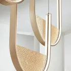 Lustre de Metal com Encaixe Removível em Vidro Granulado - Catalpa Viadurini