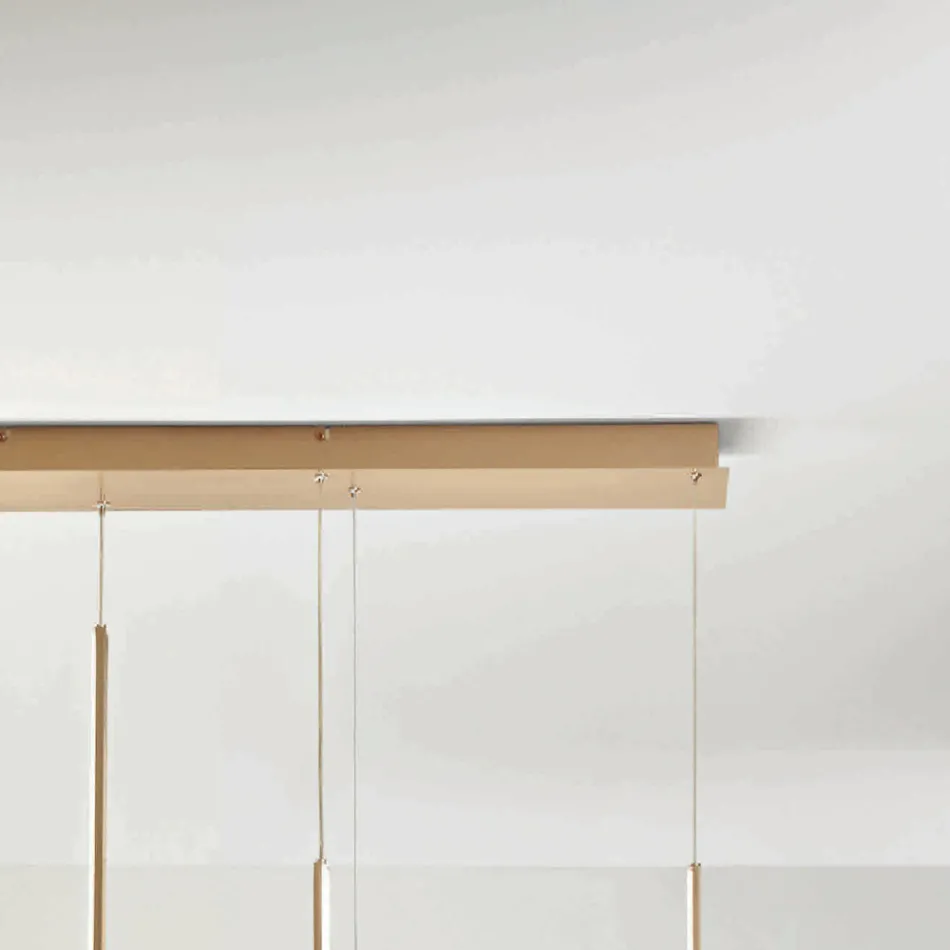 Lustre de Metal com Encaixe Removível em Vidro Granulado - Catalpa Viadurini