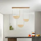 Lustre de Metal com Encaixe Removível em Vidro Granulado - Catalpa Viadurini